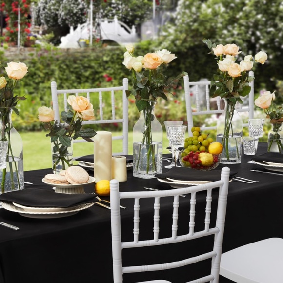 NWT 90x156” Rectangle Tablecloth. Black - Picture 1 of 6